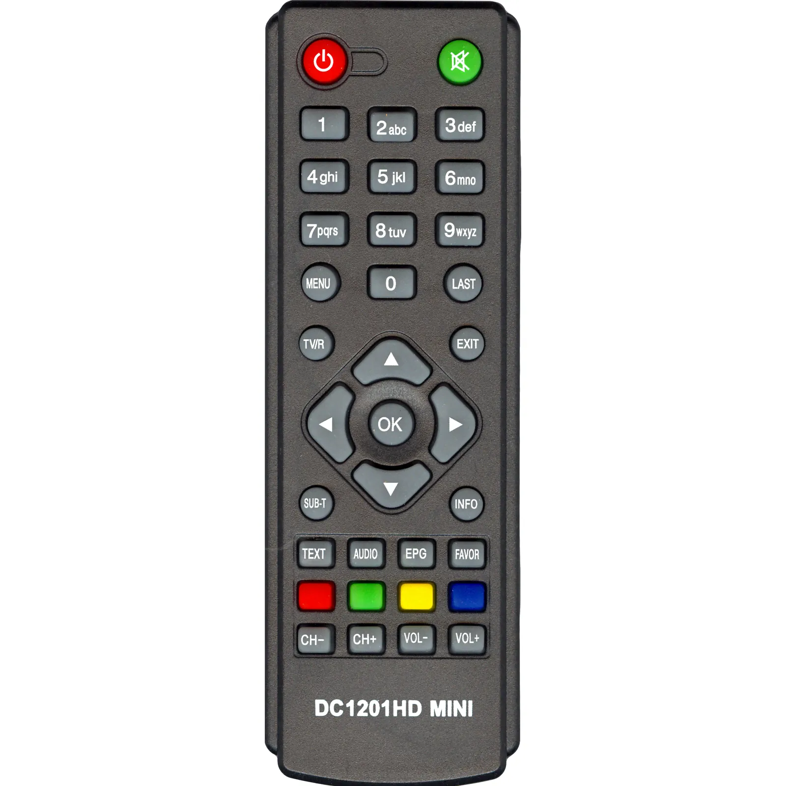 Пульт ДУ Huayu DC1201HD mini для DVB-T2 ресивера, Черный, DC1201HD mini-0