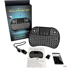 Беспроводная клавиатура GoldMaster rii mini i8 черный, русская и английская раскладки, с RGB подсветкой, аккумулятором и RUS инструкцией