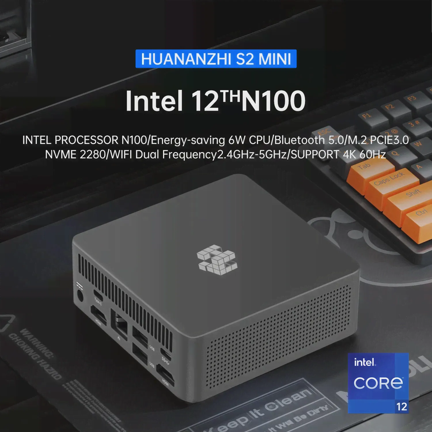 Игровой мини-компьютер HUANANZHI S2 Mini Win 11 Intel 12-го поколения N100 DDR4 8 Гб 128 ГБ 256 ГБ 512 ГБ SSD Настольный игровой компьютер N100 S2 (art.: 3920c2cd5230f)-0