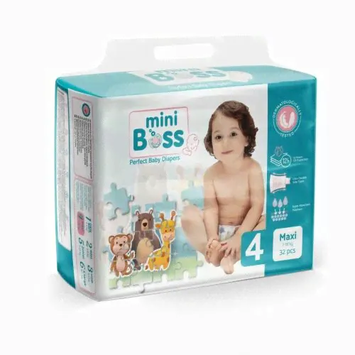 Детские подгузники Mini Boss 4 Maxi (7-18 кг Размер 4 / L )/64 шт (2 упаковки по 32 шт)