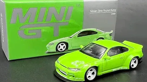 The Mini GT Showcase #500 Nissan Silvia (S15) Rocket Bunny Green RHD #diecast #minigt