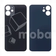 Задняя крышка для iPhone 12 mini Черный (стекло, широкий вырез под камеру, логотип)