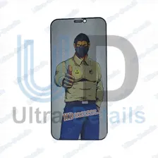 Защитное стекло Антишпион iPhone 12 Mini (черный) (Полное покрытие)
