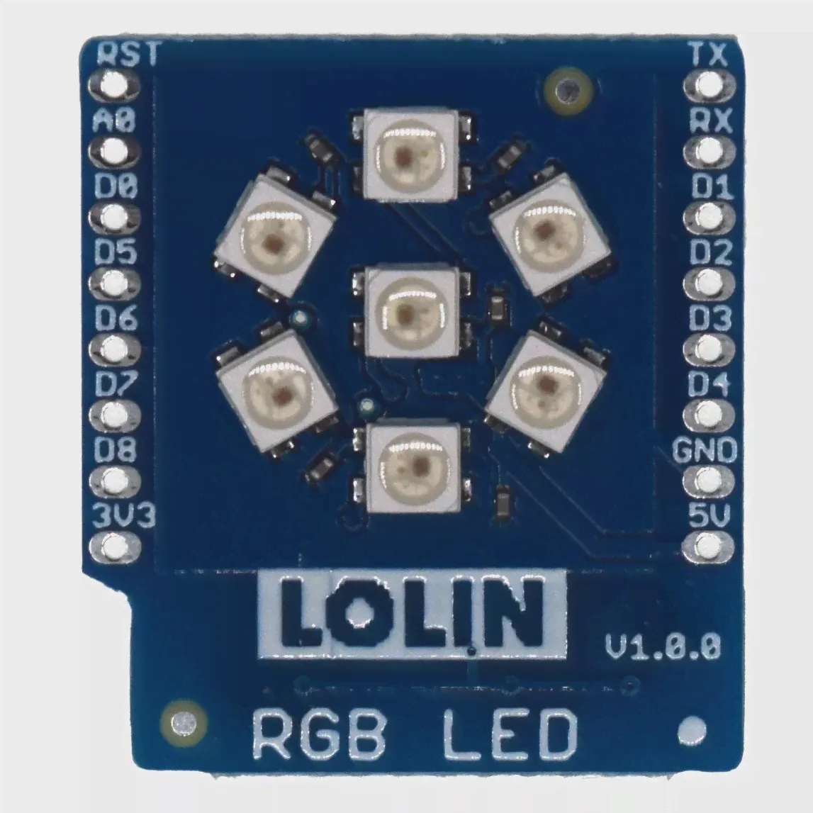 RGB светодиодный экран V1.0.0 для LOLIN (WEMOS) D1 mini WS2812B 3535 (art.: 3920be010479b)-0