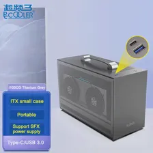 Pccooler I100 Pro PC Чехол Для Компьютера Type-C/USB 3.0 Полностью Алюминиевый Чемодан Портативное Шасси MINI ITX Поддерживает блок питания SFX