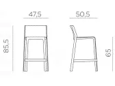 Стул пластиковый полубарный Trill Stool Mini